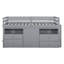Lit mezzanine simple avec 4 tiroirs, sous l'armoire et les tablettes, gris