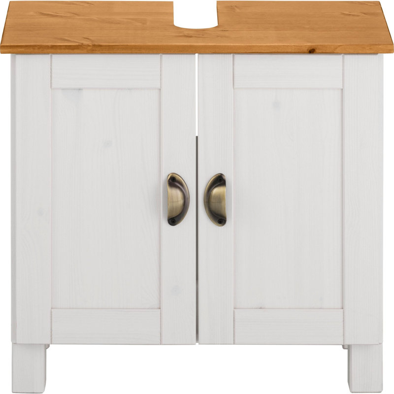 Lage Back To Wall Toilet Unit, White/Honey