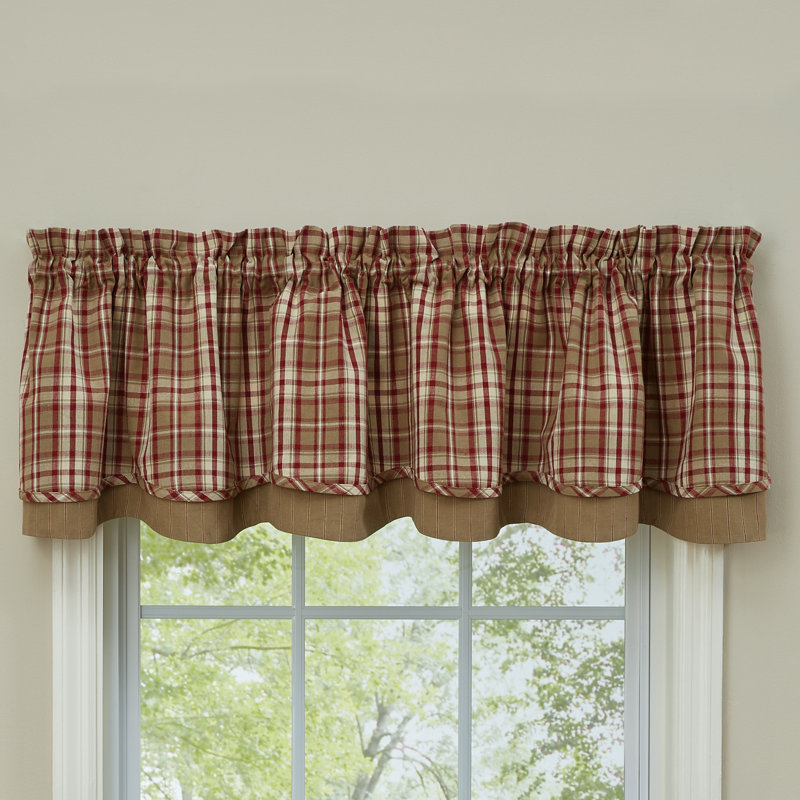 Tan Cumberland Lined Layered Valance 16" L