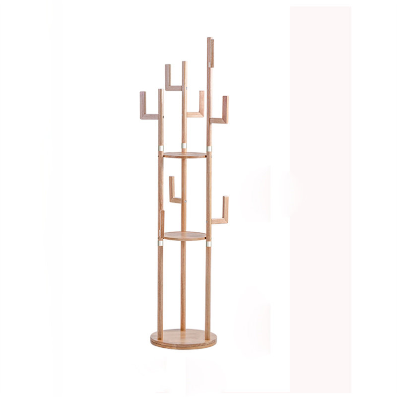 Porte-chapeau rotatif en bois massif, Jaune