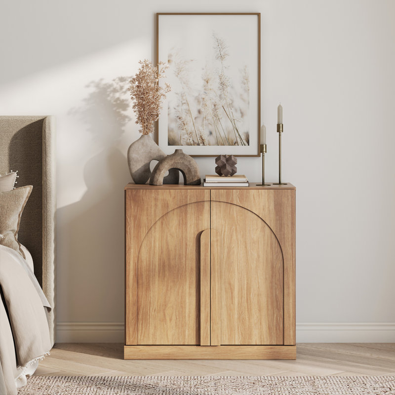 Sideboard Cabinet w/Wood Doors & Shelf, Camel, Bijou Camel B
