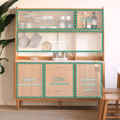 Nordic Red Oak Multifunctional Food Cabinet