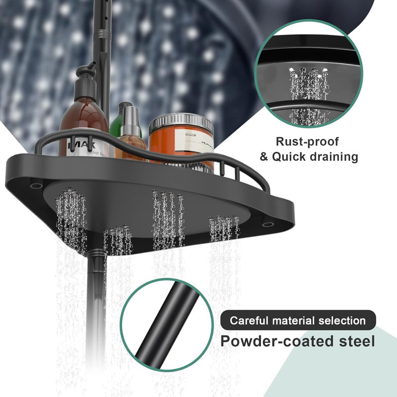 Stainless Steel Shower Caddy, Black