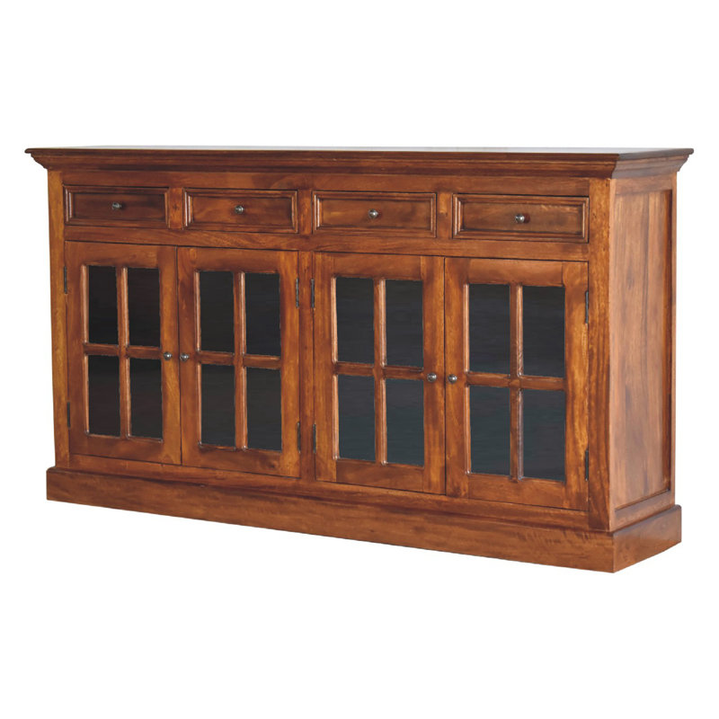 Artisan Furniture Solid Wood Large Glazed Sideboard, Chestnut