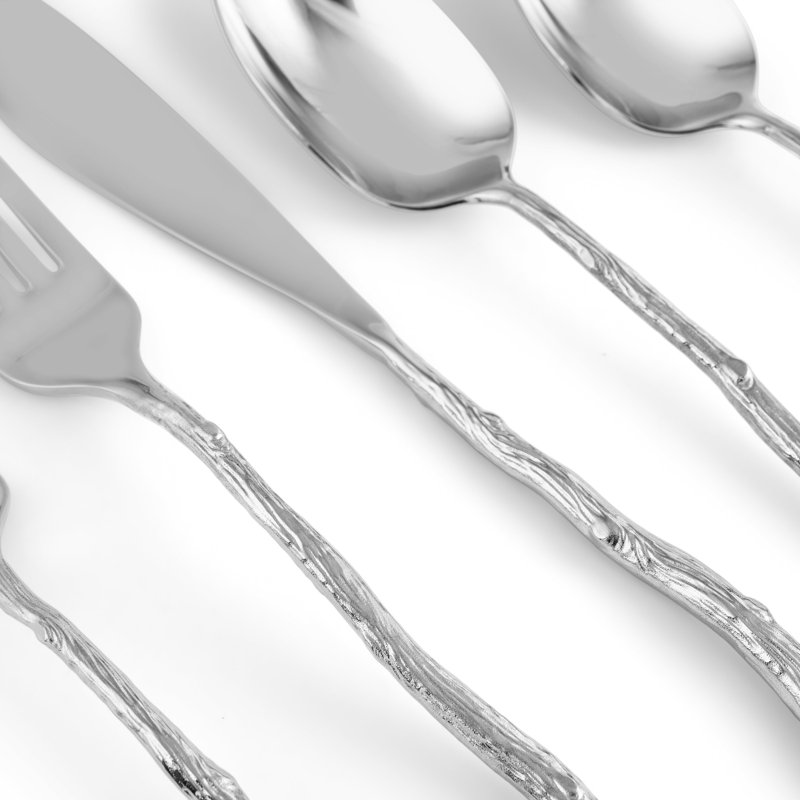 Bark & Branch 5 - Piece Stainless Steel Flatware Set - Service for 1