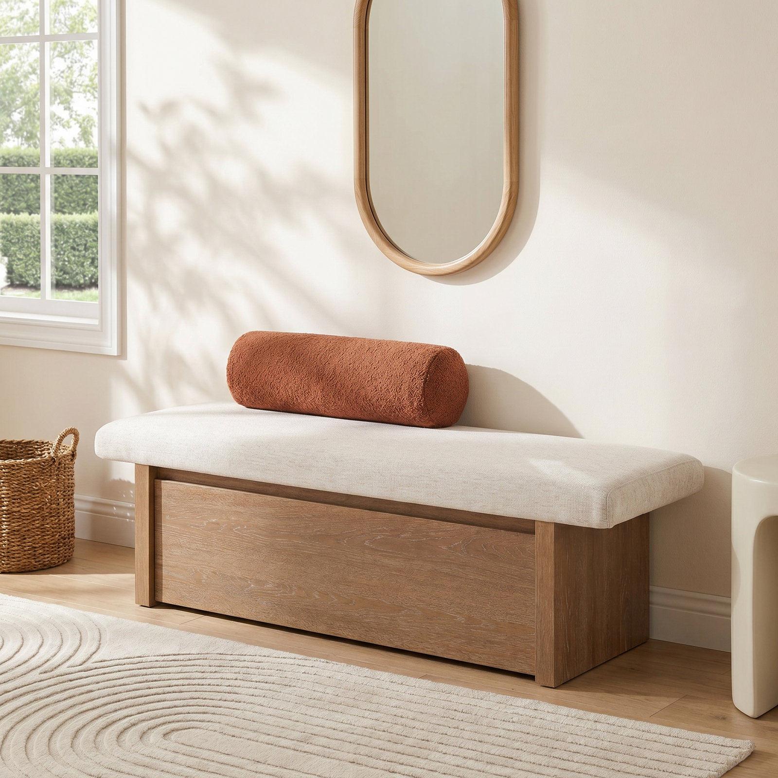 Storage Bench, White