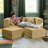 Shontae Zipline Boneless Convertible Compression Sleeper Loveseat, Ottomans & Pillows, Textured Microvelvet-710735750