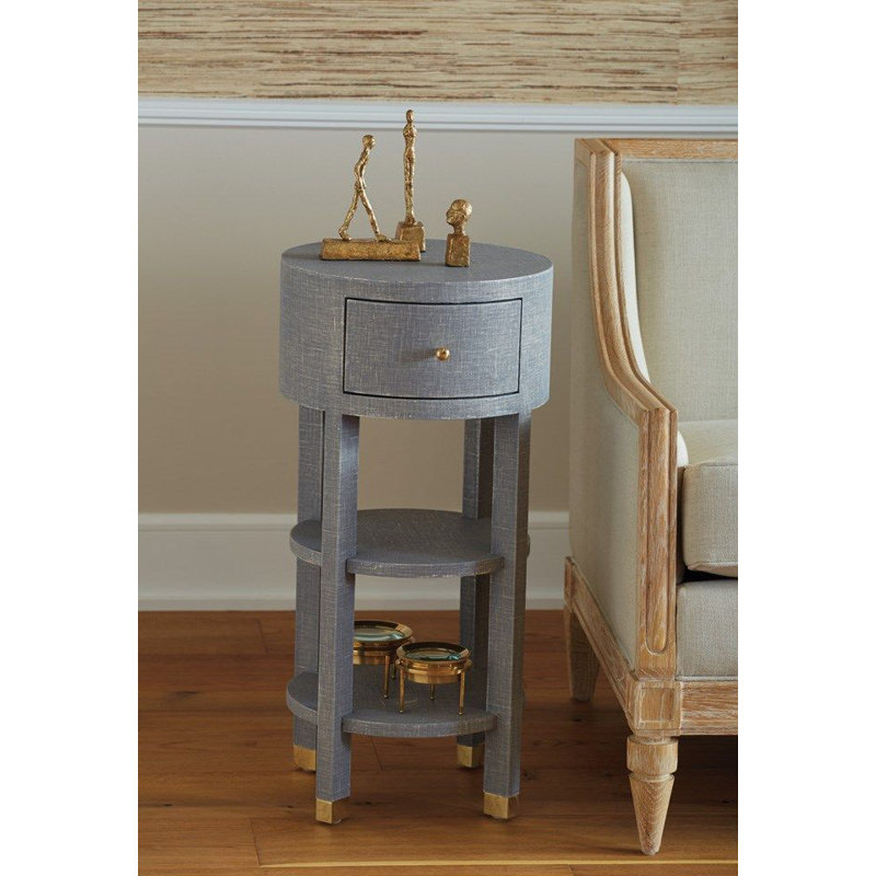 Claudette End Table, Gray, Natural