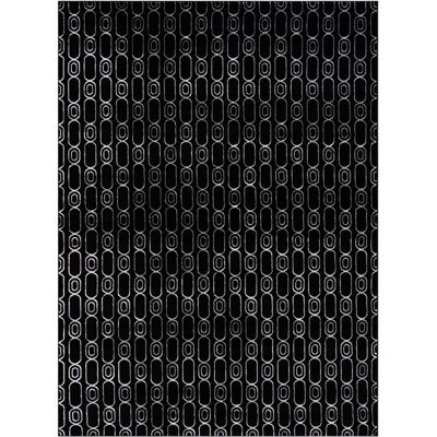 Tapis contemporain noir et argenté Vincente
