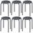 6-Pack Stackable Multifunctional Daisy Design Backless Round Metal Stool Set-1198815117