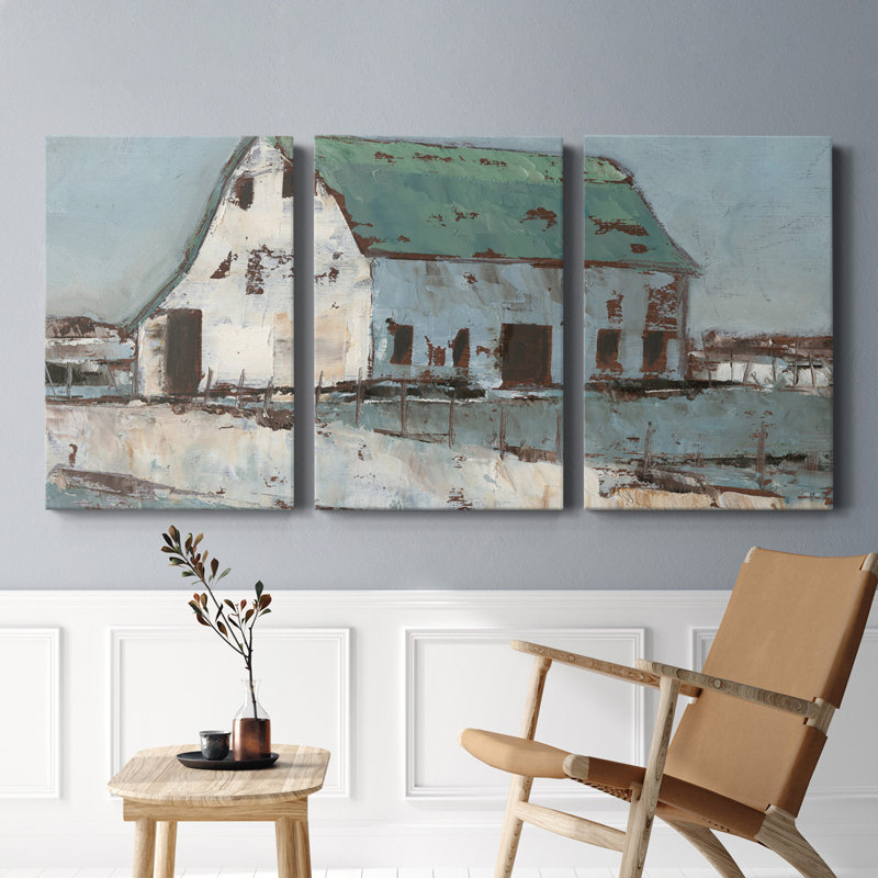 Plein Air Barn II - Toile tendue avec châssis de qualité supérieure - Prêt à être accroché, H 27 po x l 54 po x P 1 po