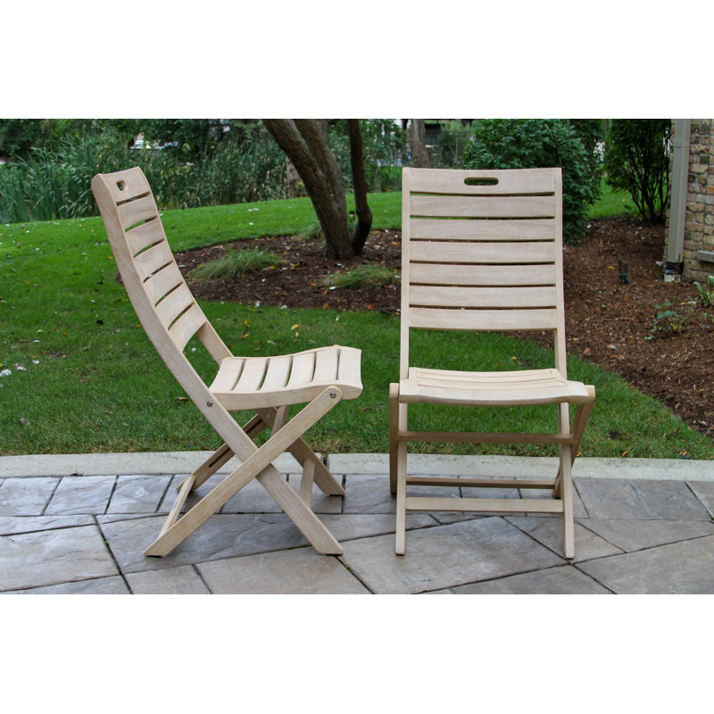 Kinsler Eucalyptus Outdoor Dining Side Chair, Wheat Wash