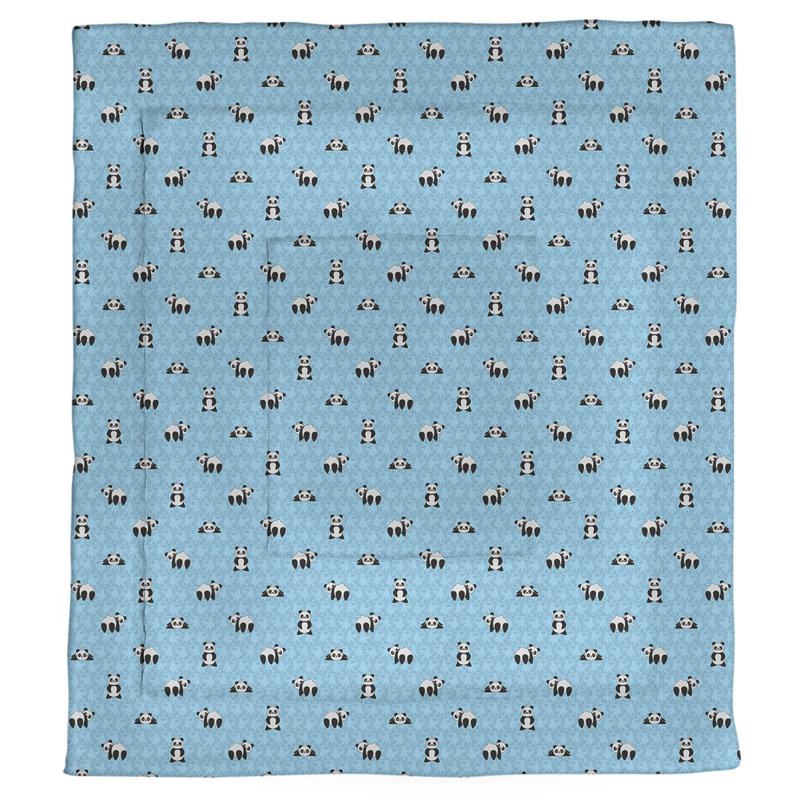 Édredon simple réversible Katelyn Elizabeth Panda, Édredon simple, Bleu