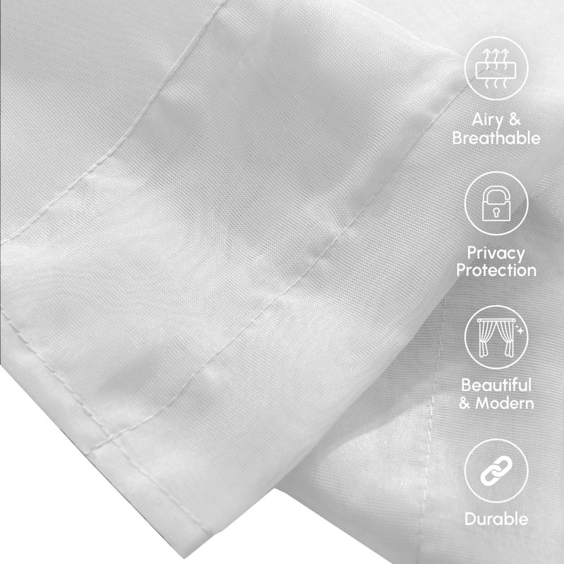 Yaelle Semi Sheer Curtain Pair, 60" W x 84" L, White