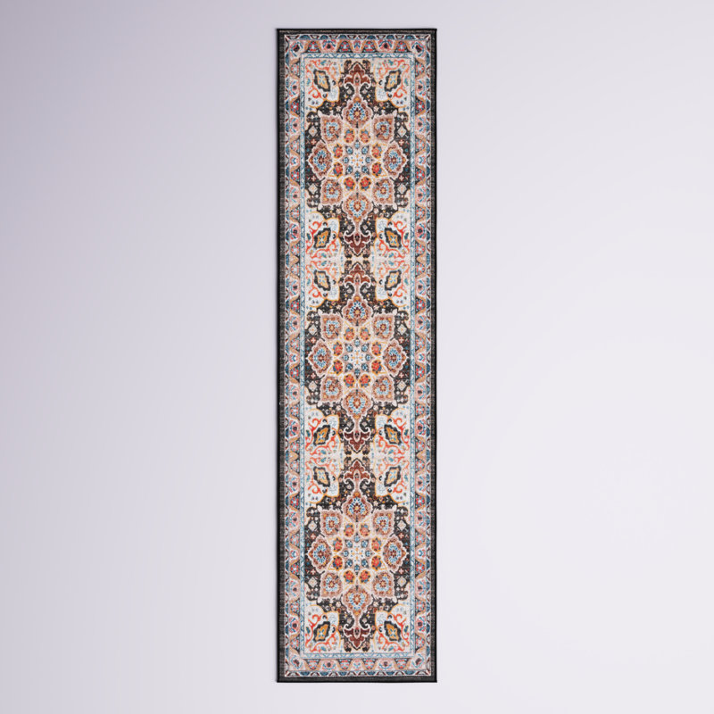 Manado Oriental Beige/Charcoal Area Rug, Runner 2'2" x 9'