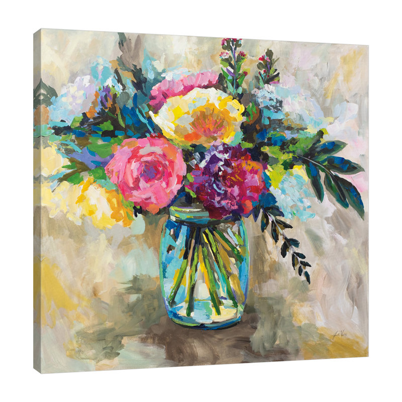 Masons Bouquet par Jeanette Vertentes - peinture sur toile tendue, H 24 po x l 24 po x P 1,5 po