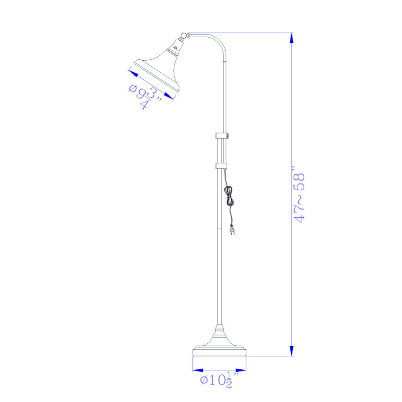 Lampe sur pied en arche 58" Gerhart