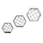 Ensemble de 3 tablettes suspendues Murray, tablette murale décorative, tablettes flottantes hexagonales, géométrique
