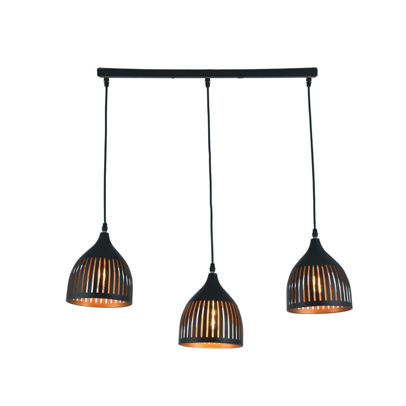 Luminaire suspendu en dôme pour îlot de cuisine 3 lumières Mabel