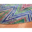 Tapis oriental rose foncé 9 pi 10 po x 9 pi 10 po à motif de chevrons colorés en soie sari avec laine texturée