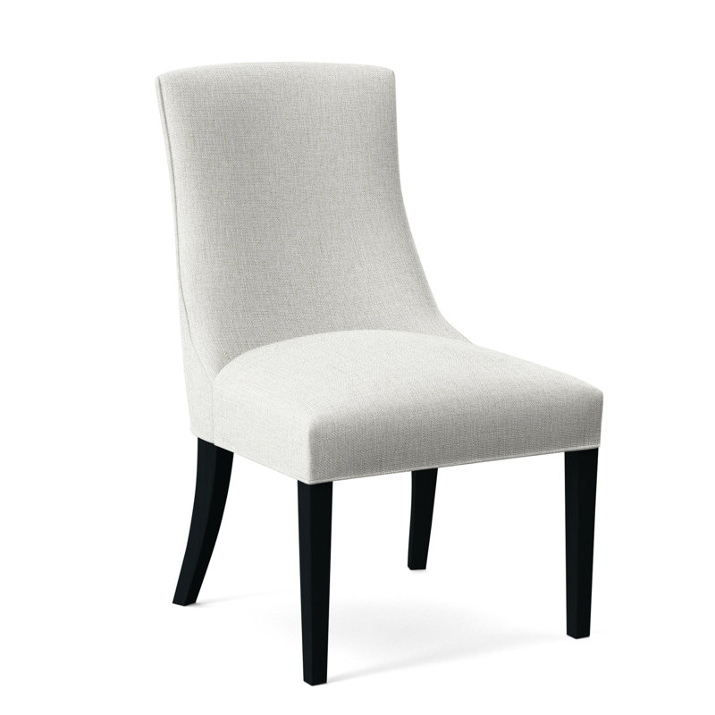 Tuxedo Slipper Dining Chair, Stone Crypton Performance; 0884-83, Black Finish