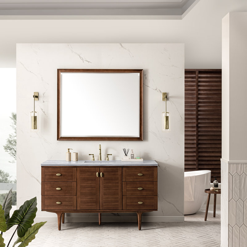 Amberly 60" Single Bathroom Vanity Set, Parisien Bleu, 8" Widespread