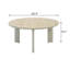 Table basse, plateau en céramique et finition gris clair