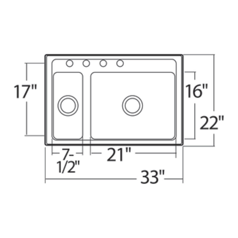2000 Series Double Bowl Drop-In Kitchen Sink