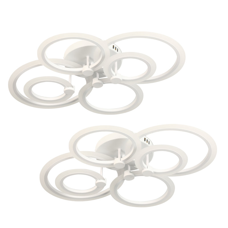 Deontee Joandri 6 - Light 31.5'' Unique Acrylic Led Flush Mount Ceiling Light (Set Of 2)