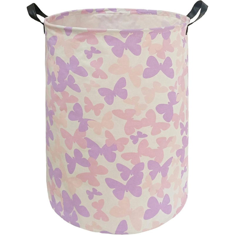 Panier à linge rond avec paniers à linge avec poignées, panier de rangement pour panier à linge