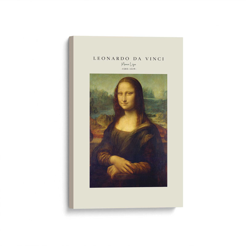 La Joconde de Léonard de Vinci v2, Toile tendue, H 12 po x l 8 po x P 1,25 po
