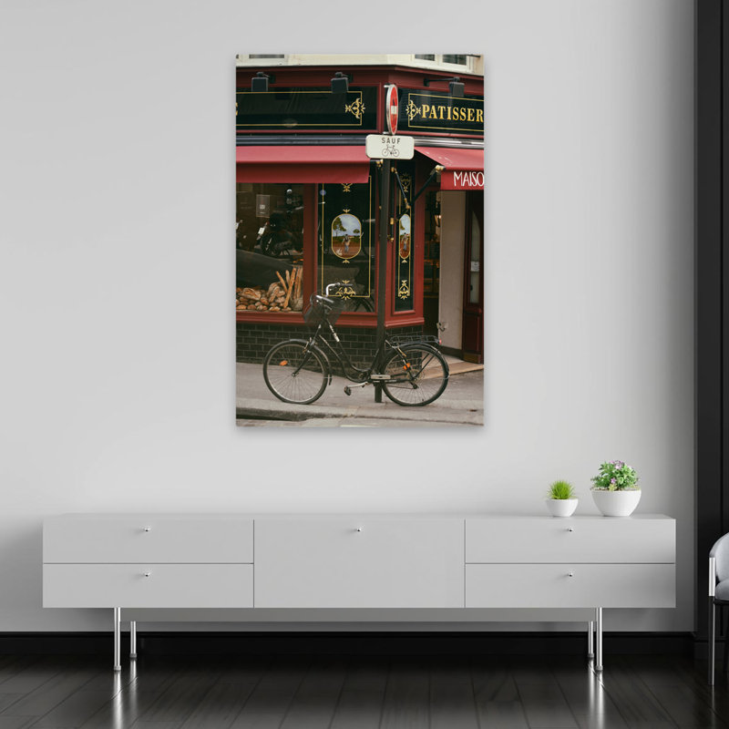 Baguettes et vélo - Photographie de paysages Cuisine Boulangeries Bicyclettes Art, H 60 po x l 40 po