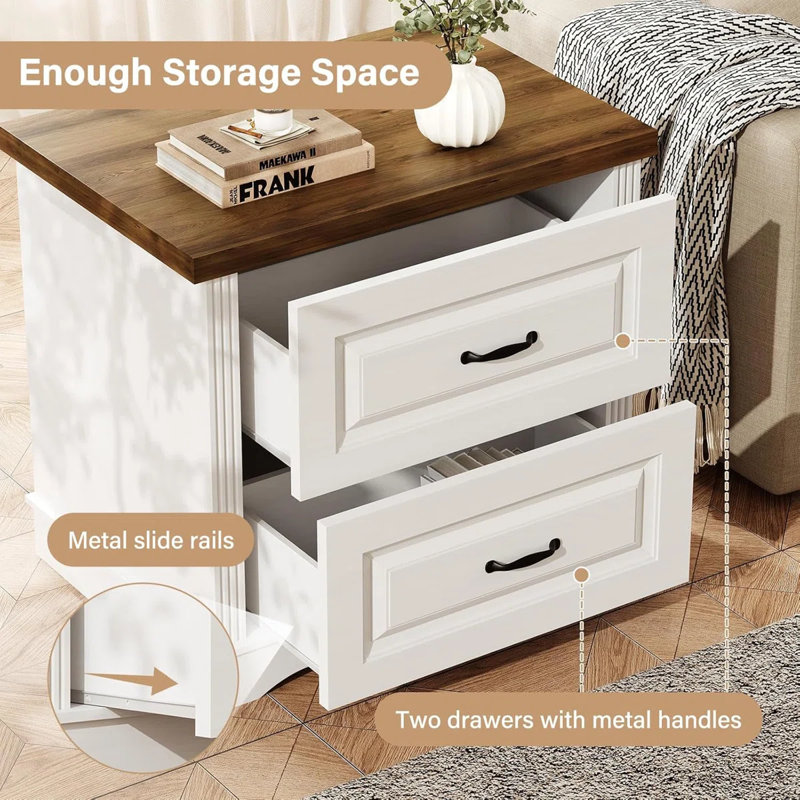 Ensemble de lit plateforme tapissier avec 2 tables de chevet fermées Boucle - Ensemble de chambre à coucher 3 pièces