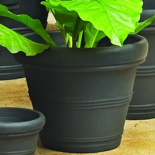 14" Pot Planter, Weathered Concrete, 10.75" H x 13.5" W x 13.5" D