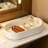 Leather Decorative Tray For Keys And Essentials - Entryway, Nightstand, And Vanity Organizer With Gold Accent Trim