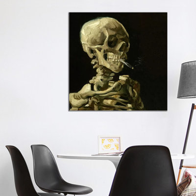 Head Of A Skeleton With A Burning Cigarette by Vincent Van Gogh - Painting on Canvas