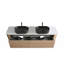 Meuble-lavabo mural de 72 pouces avec lavabo double ovale noir à rayures et tiroirs de rangement-381137888-381137889-381137903
