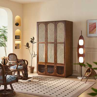 RattanWood Large Capacity Wardrobe Storage Cabinet Armoire by Dream cabinet