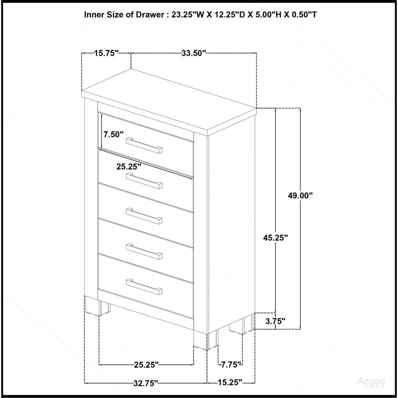 Commode 5 tiroirs Sansome