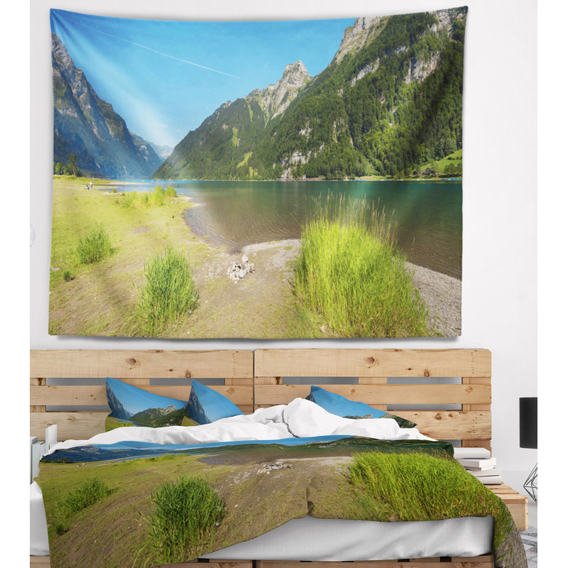 Tapisserie de mode paysage mountain green, H 68 po x l 80 po