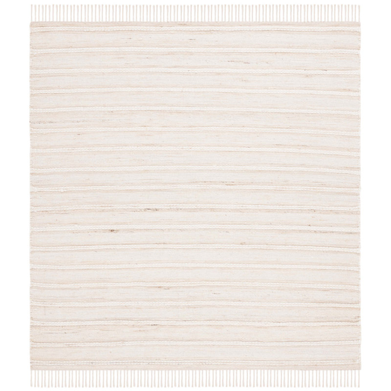 Tanyla Hand Woven Jute, Wool Striped Rug, Square 6'