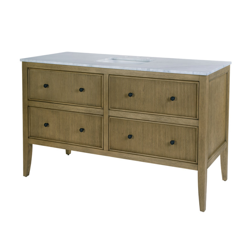 Keaton 60" W Marble Top 4 Drawer Bathroom Vanity
