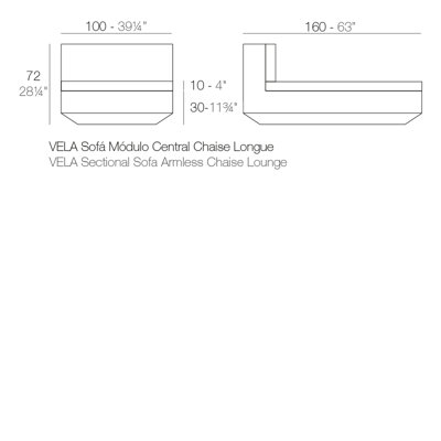 Vela - Armless Chaise Lounge - Basic