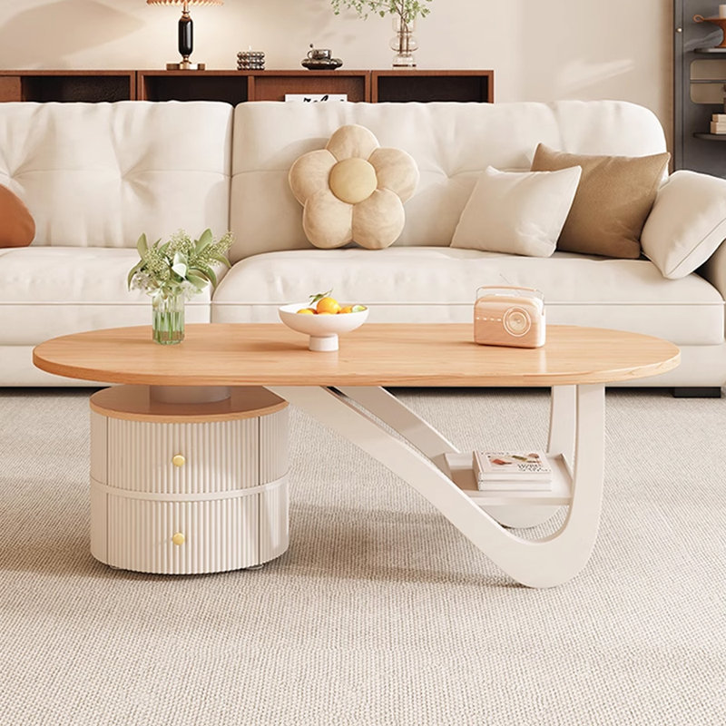 Table basse Luxury, Crème, crème, H 15,74 po x l 47,24 po x P 23,62 po
