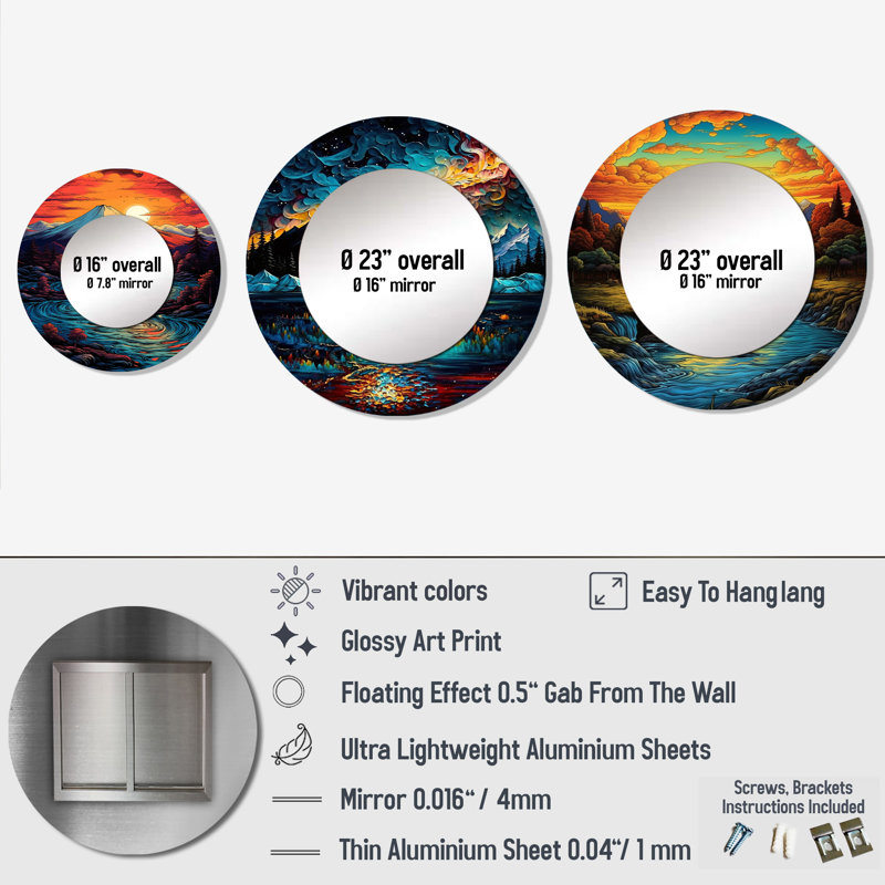 Bouse Metal Round Mirror