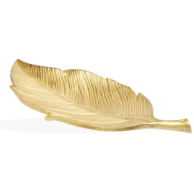 Plateau en forme de feuille engrave veined Barraza