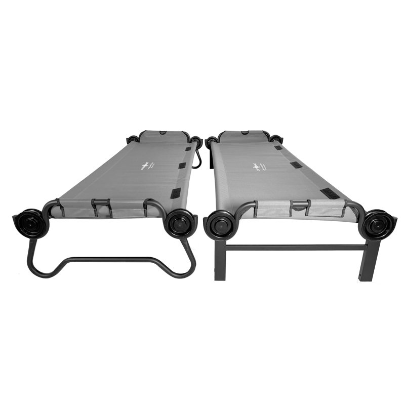 Large Gray Benchable Double Cot with Storage Organizers