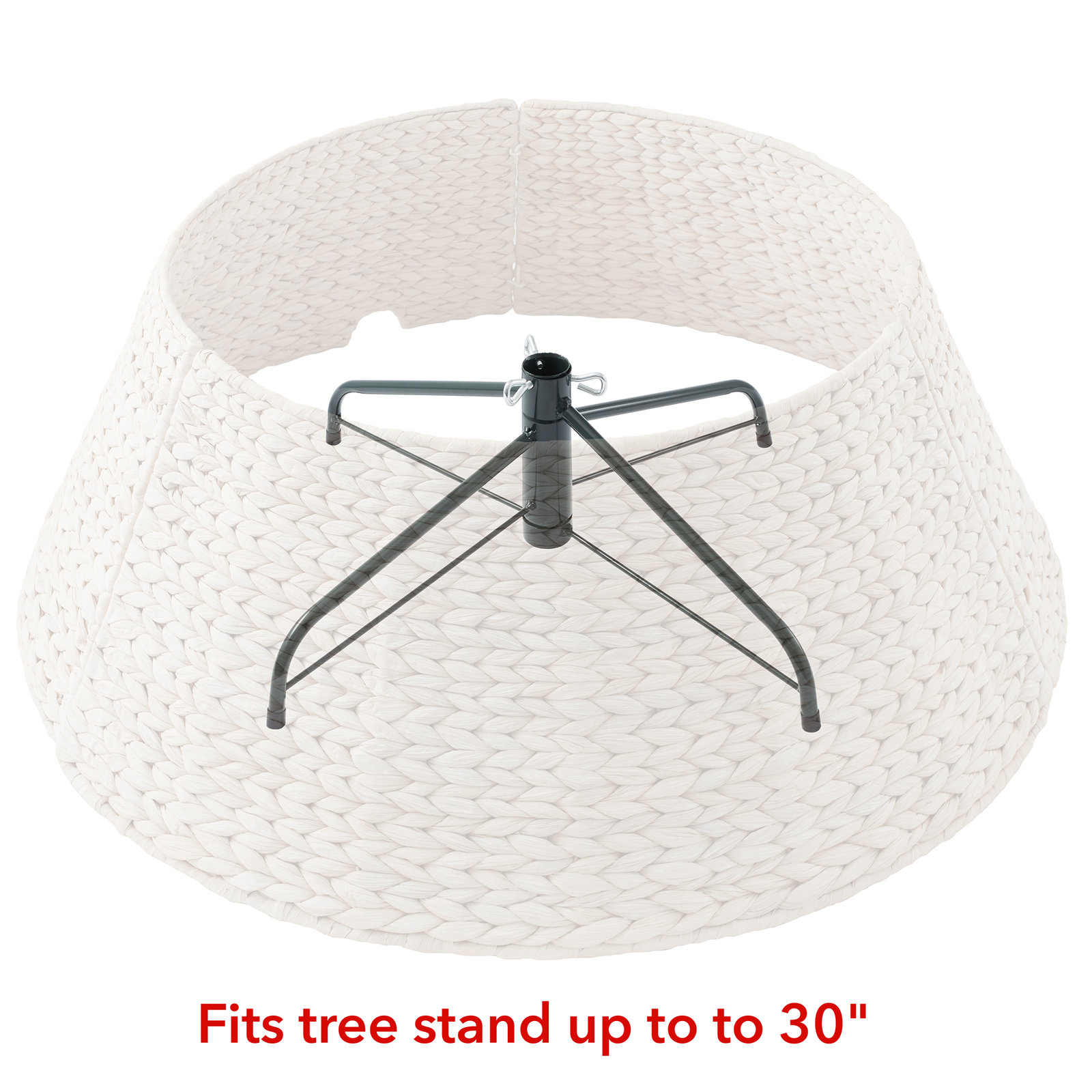 Water Hyacinth Tree Collar, 12" H x 32" W, White