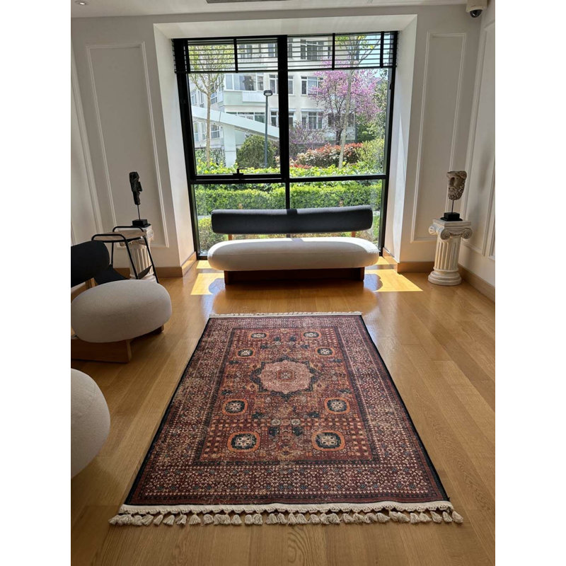 Tapis Nashayla avec envers antidérapant, Tapis de couloir 6 pi 7 po x 14 pi 9 po