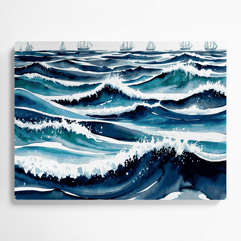 Art mural bleu nautique bleu nautique, H 20 po x l 30 po